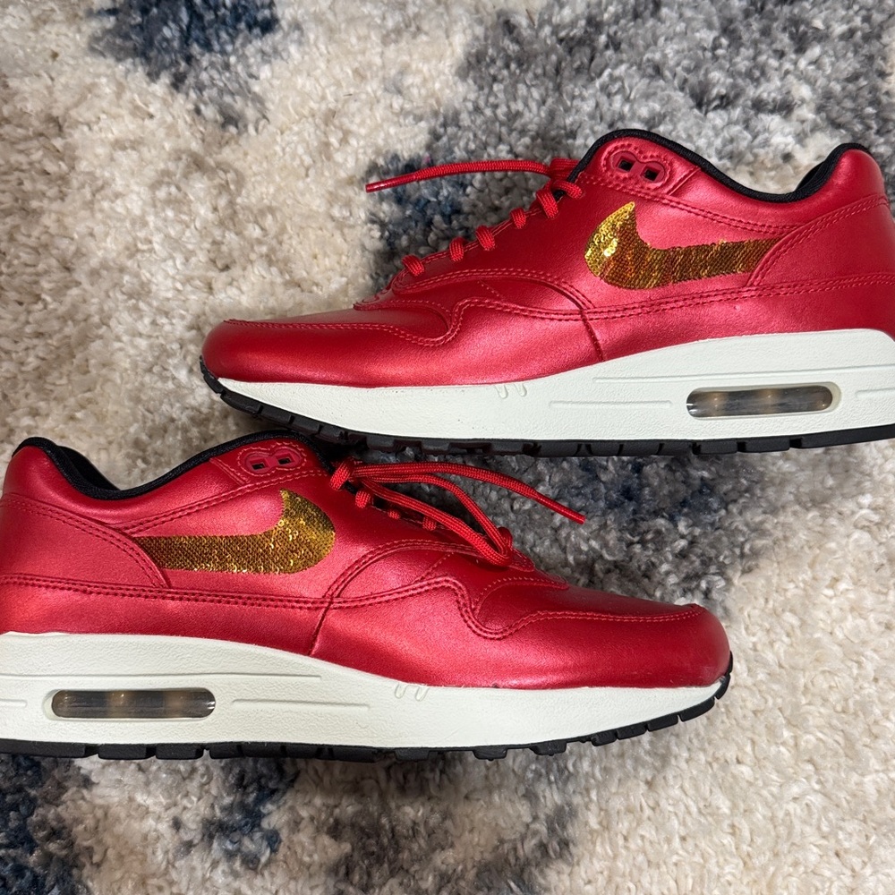 Nike Air Max Red with Gold Swoosh